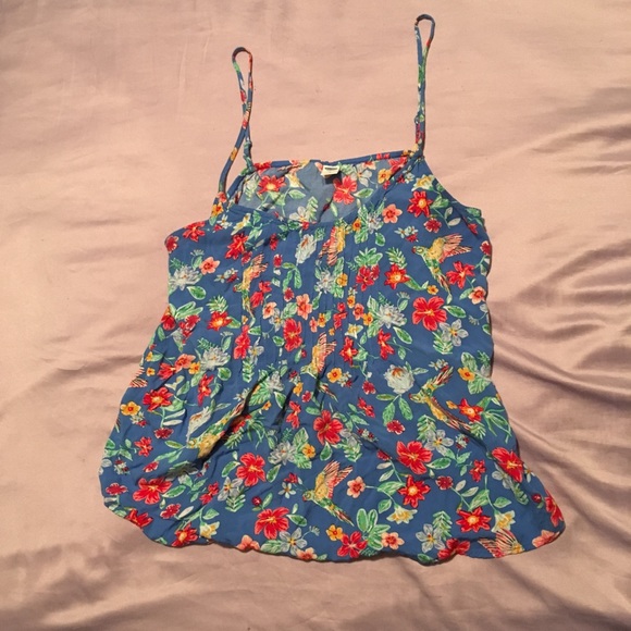 Blue Floral Old Navy Blouse Top - Picture 2 of 2